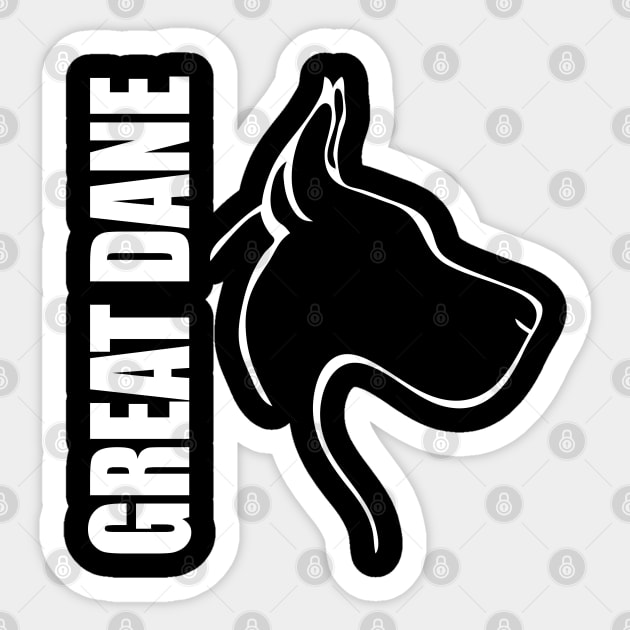 Great Dane profile dog lover Sticker by wilsigns